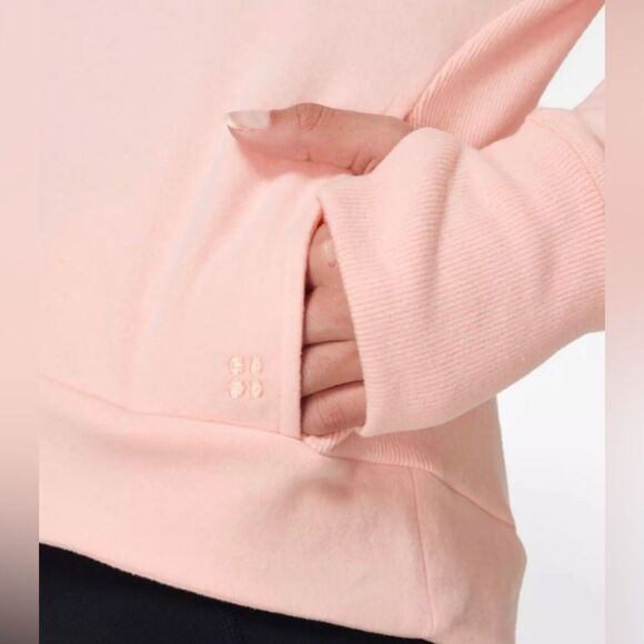 Sweaty Betty | Harmonise Luxe Fleece High Neck Sweatshirt Antique Pink Sz Medium - Picture 3 of 15